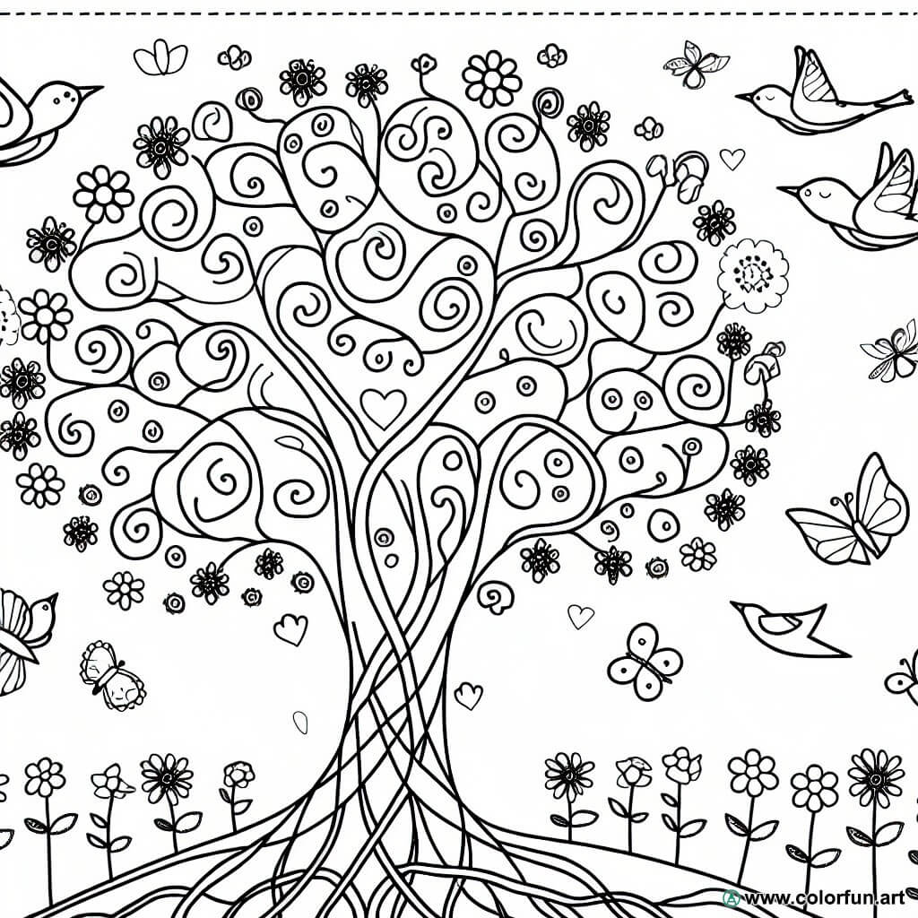Arbre Coloriage : Créativité et Détente pour Tous