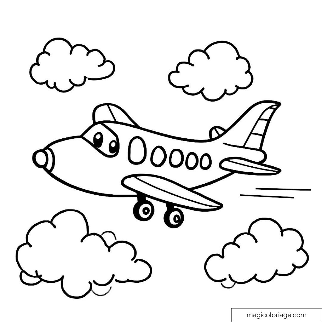 Avion Coloriage : Créativité et Détente pour Tous les ...