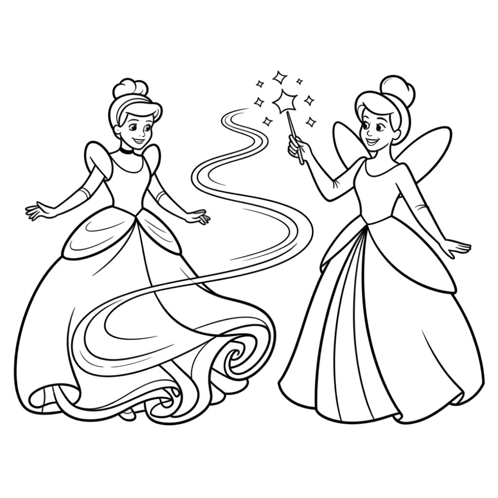 Cendrillon Coloriage : Créativité et Magie pour les Enf...