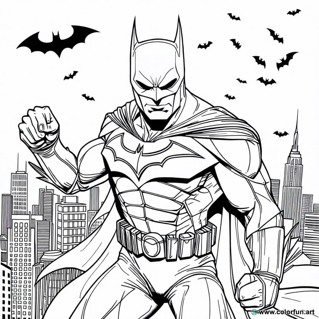 Coloriage Batman : Découvrez l'Univers du Héros de Gotham