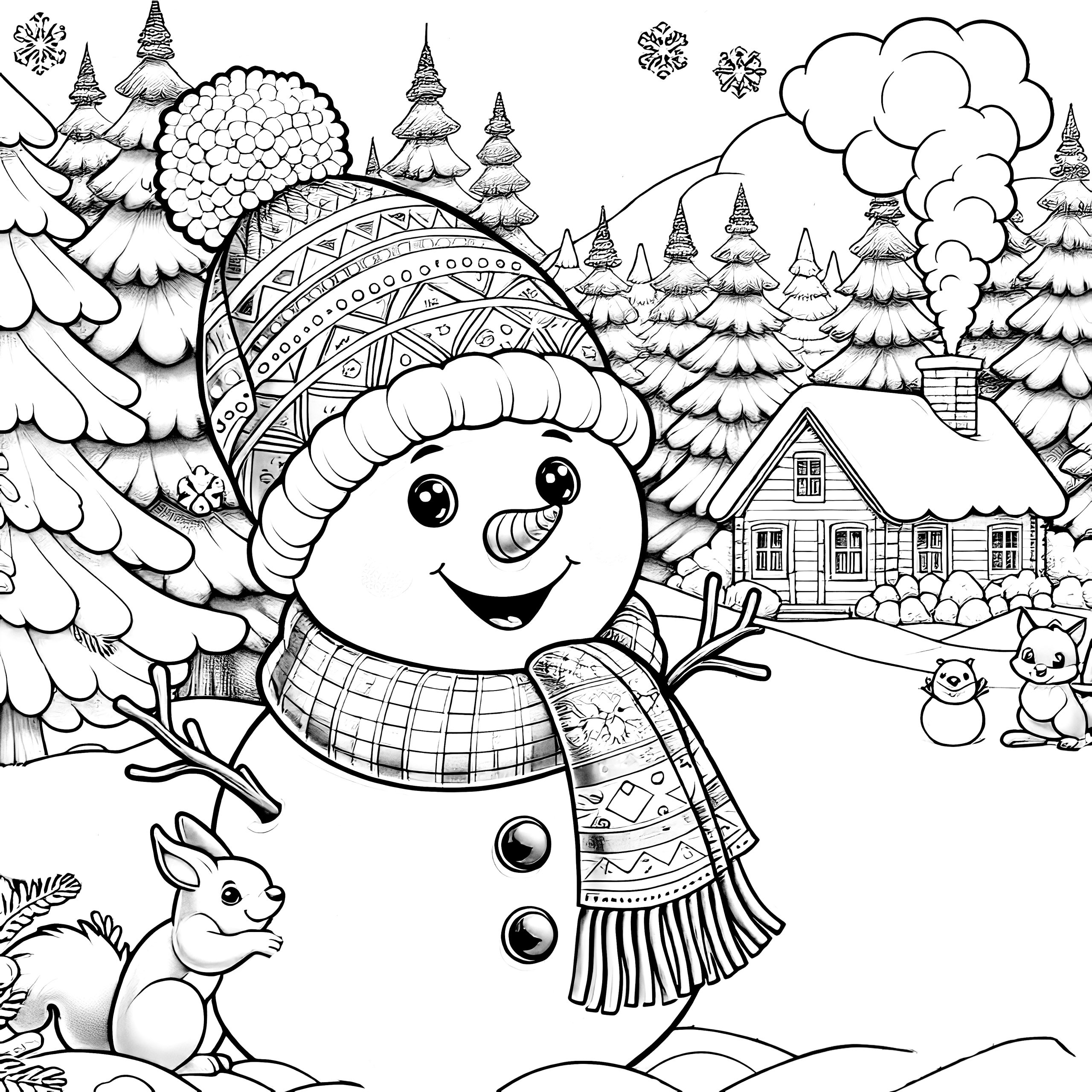 Coloriage Bonhomme de Neige : Créativité et Détente