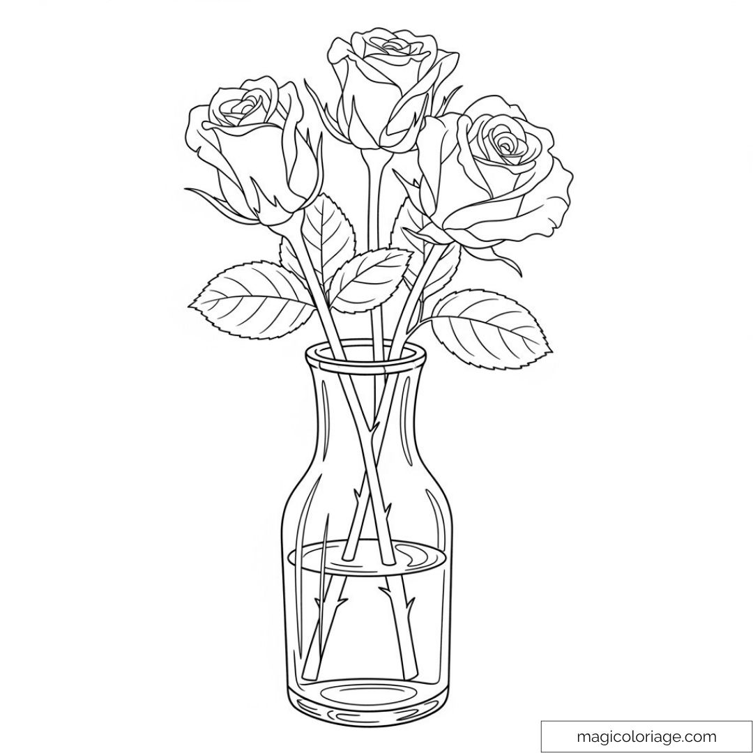 Coloriage Bouquet de Fleurs : Créativité et Détente