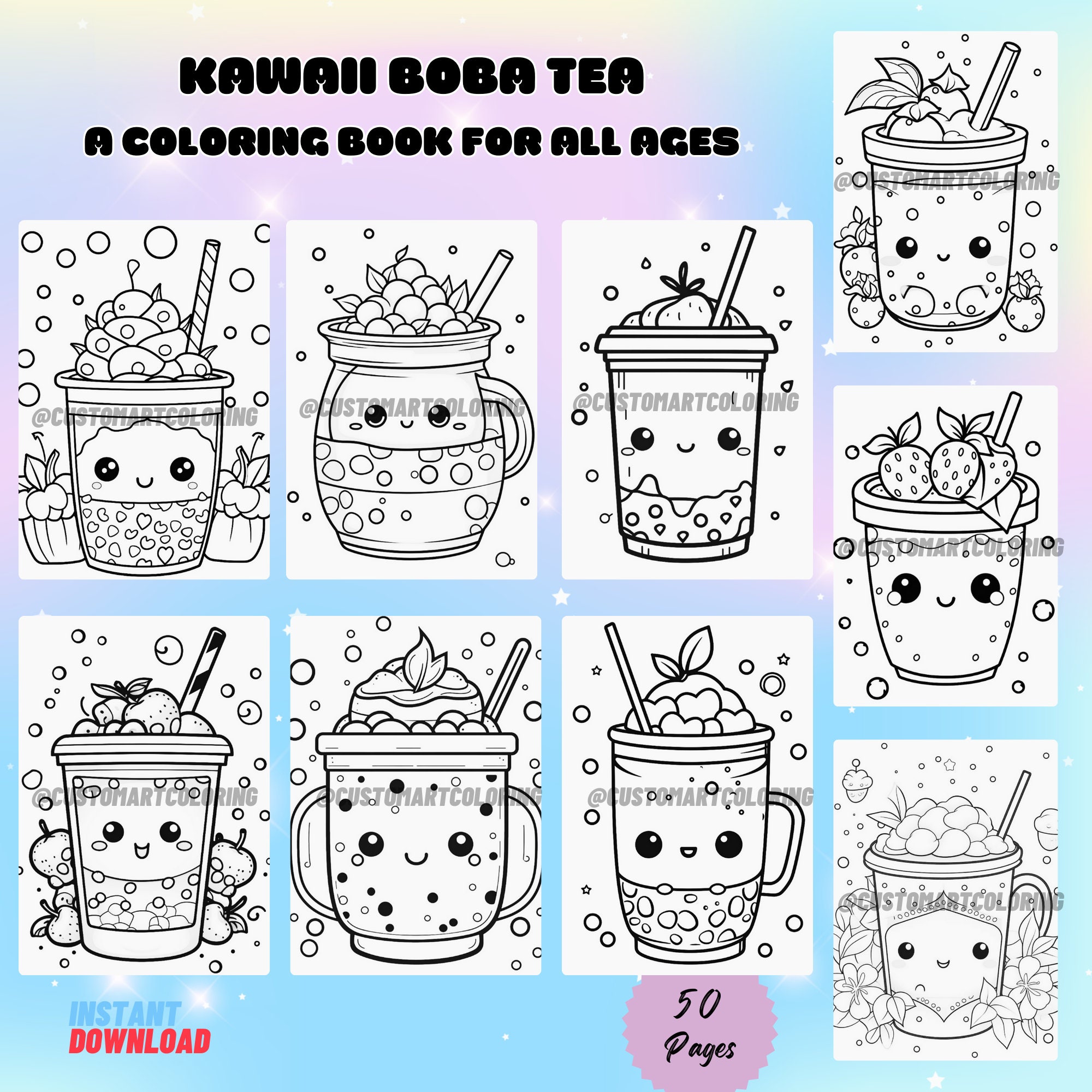 Coloriage Bubble Tea : Créativité et Détente