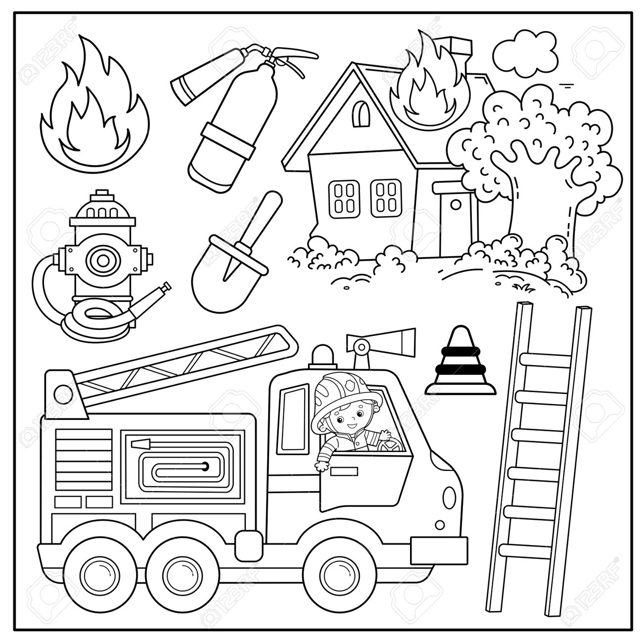 Coloriage Camion de Pompiers : Créativité et Éducation