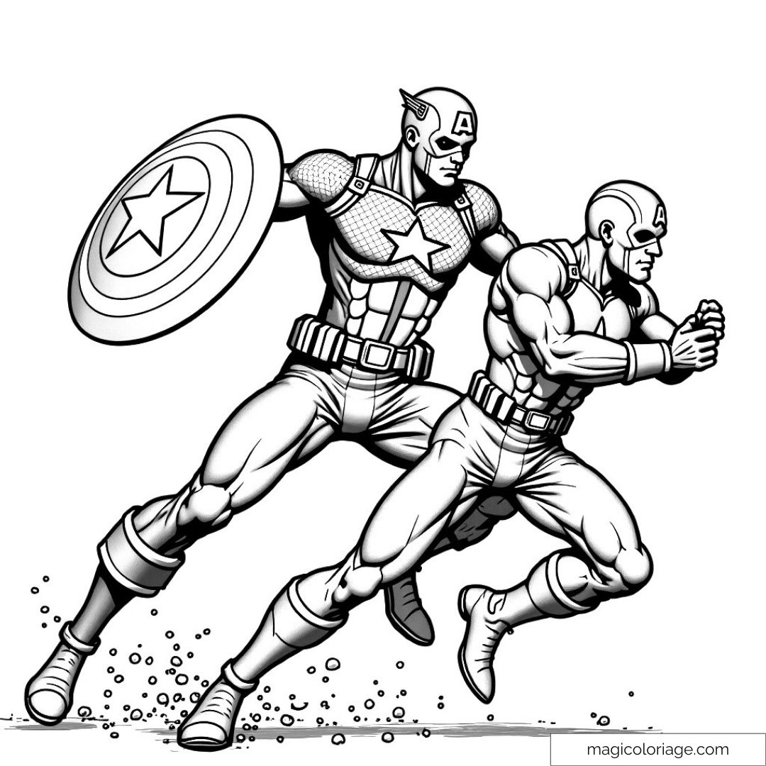 Coloriage Captain America : Créativité et Super-héros