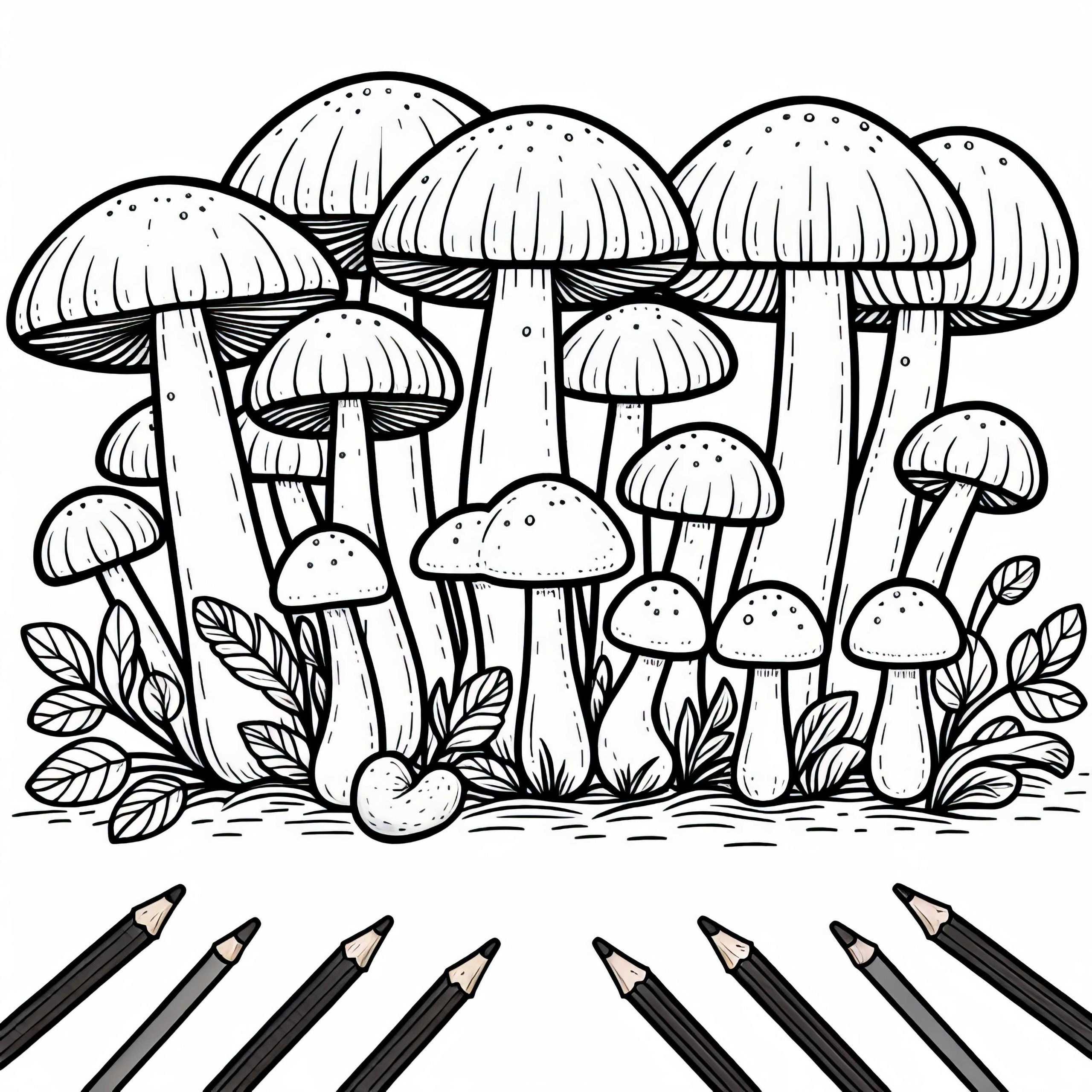 Coloriage Champignon : Créativité et Bien-être