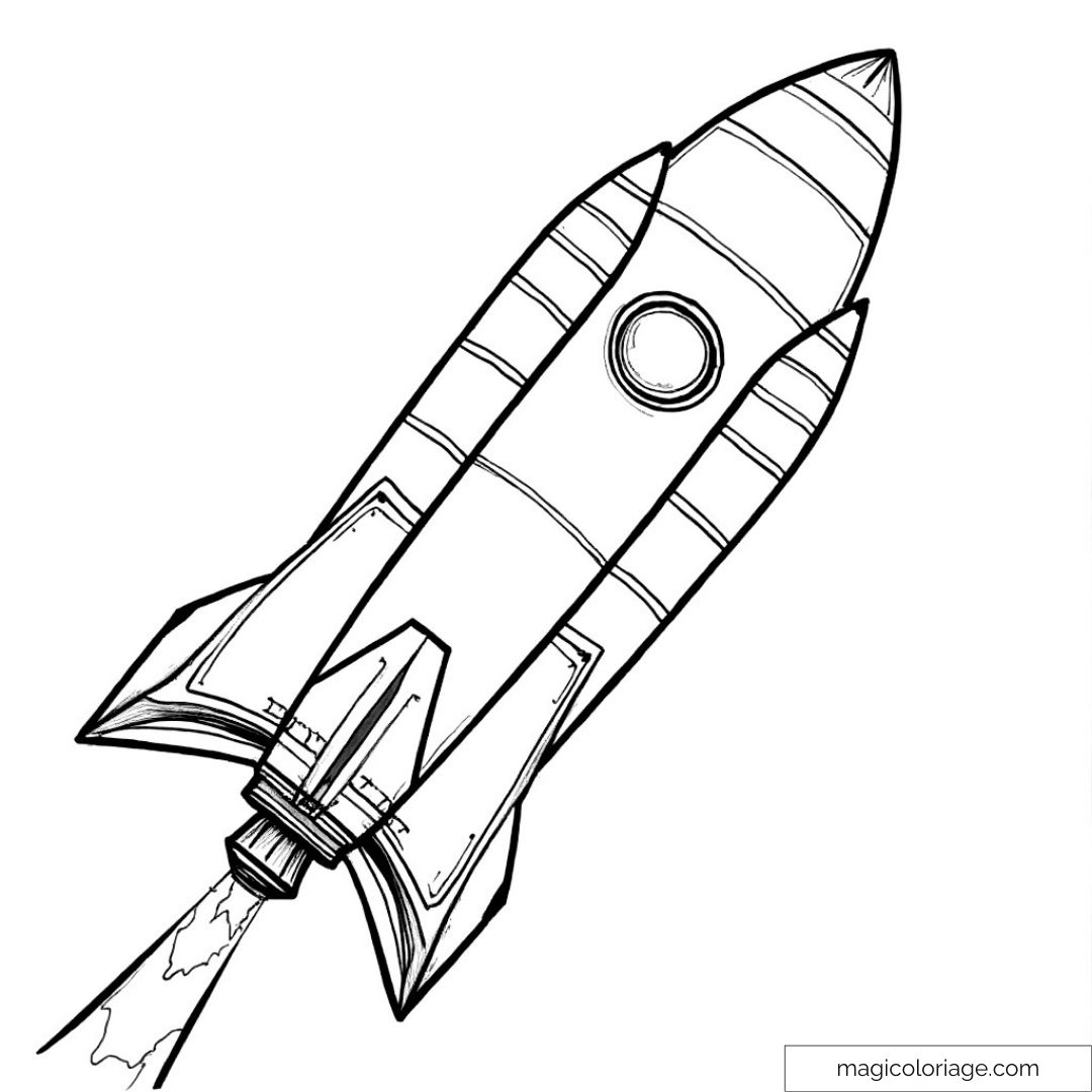 Coloriage de fusée : Créativité et évasion spatiale
