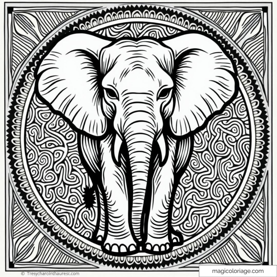 Coloriage d'éléphant : Créativité et détente
