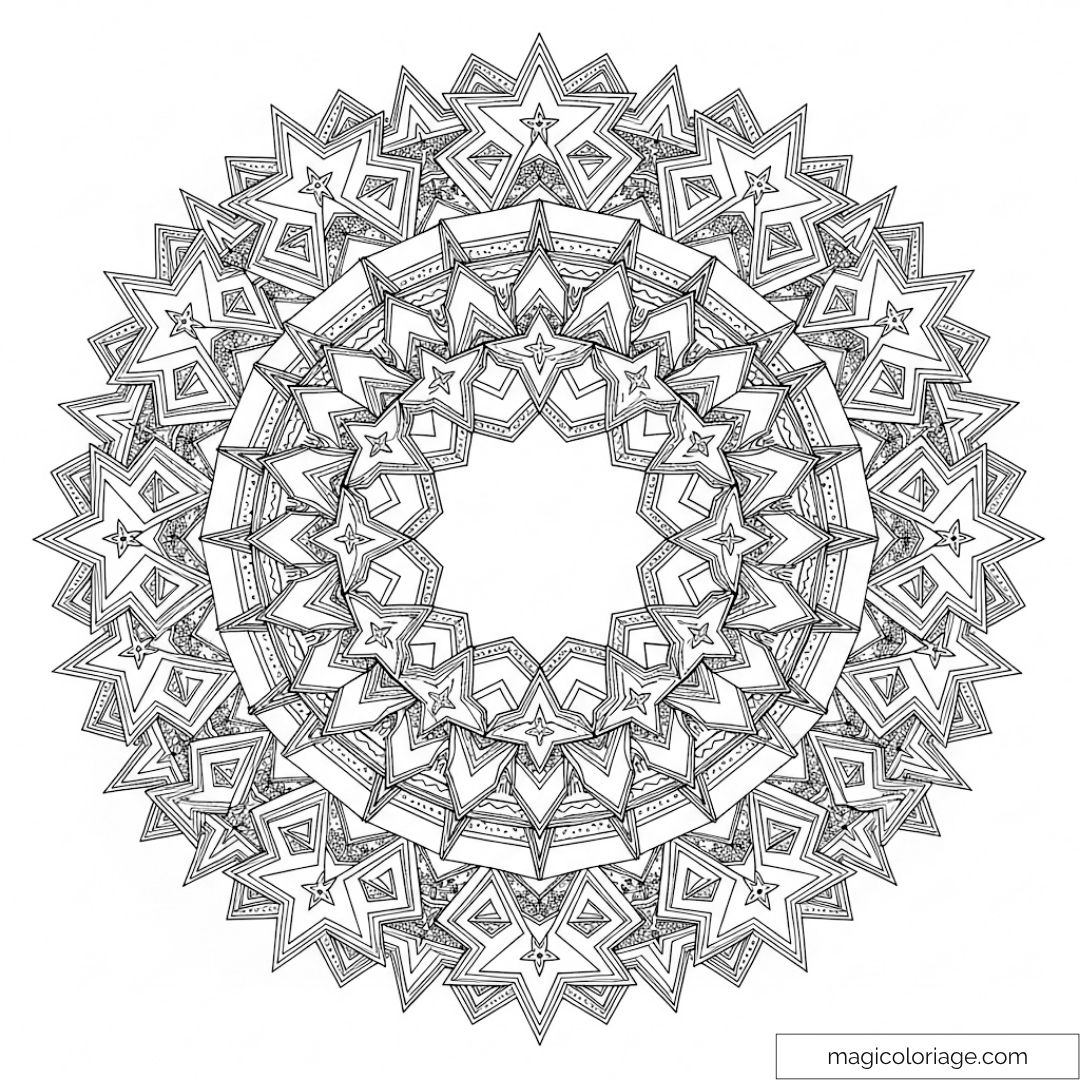 Coloriage Étoile : Créativité et Bien-être