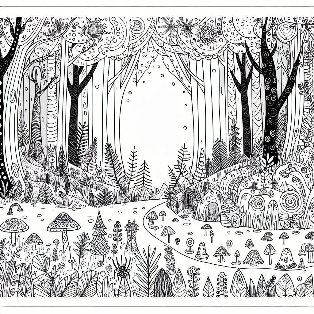Coloriage Forêt : Plongez dans un Monde de Créativité ...