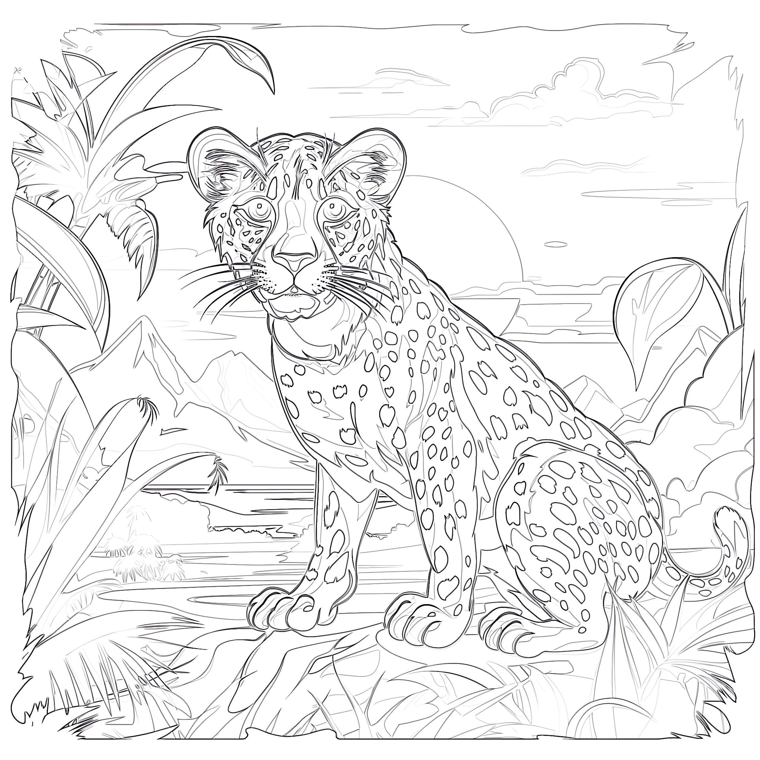 Coloriage Guépard : Créativité et Détente pour Tous