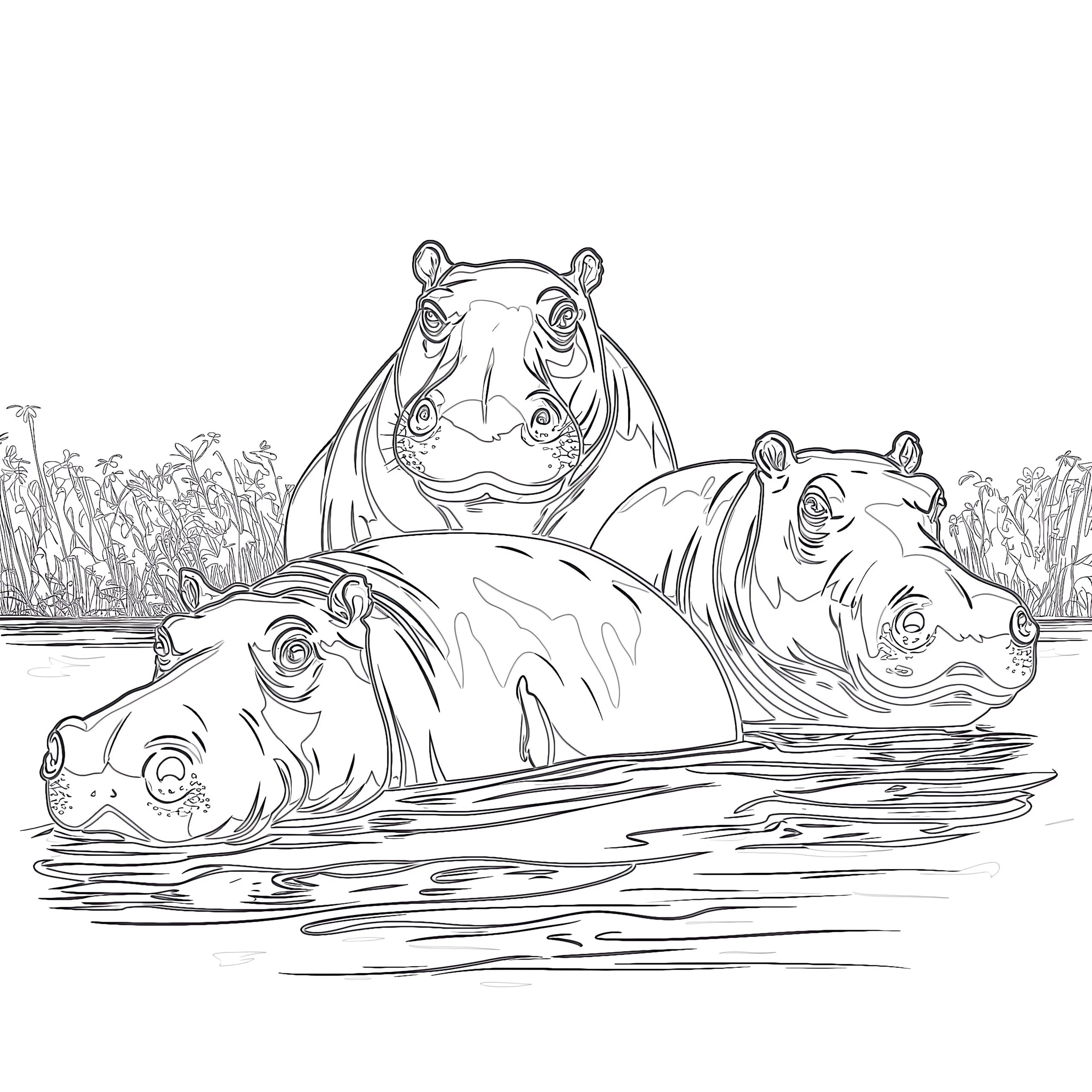 coloriage hippopotame