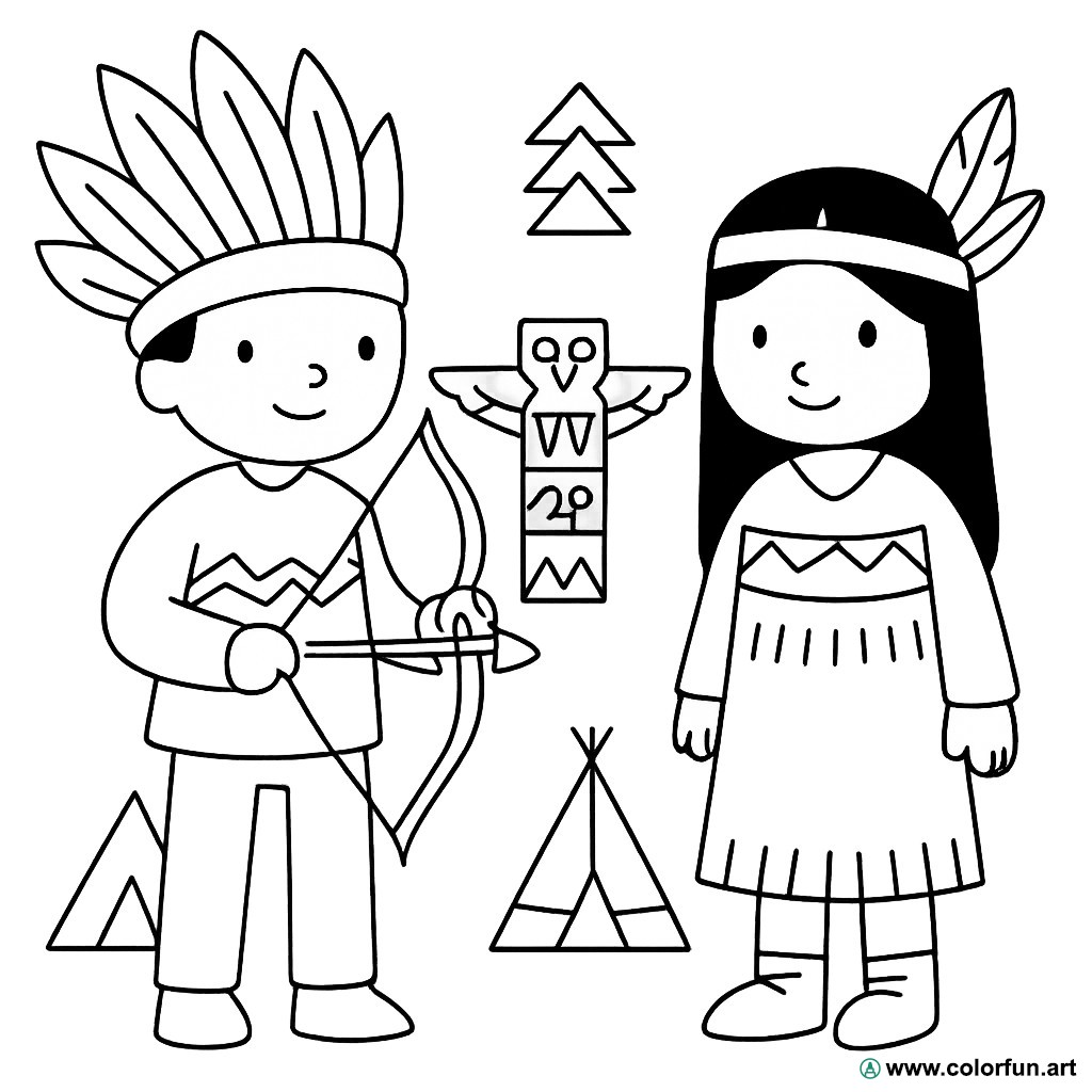coloriage indien