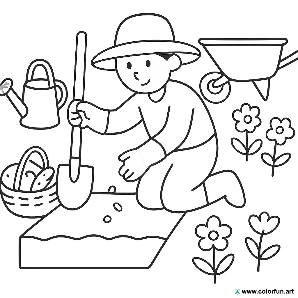 coloriage jardin