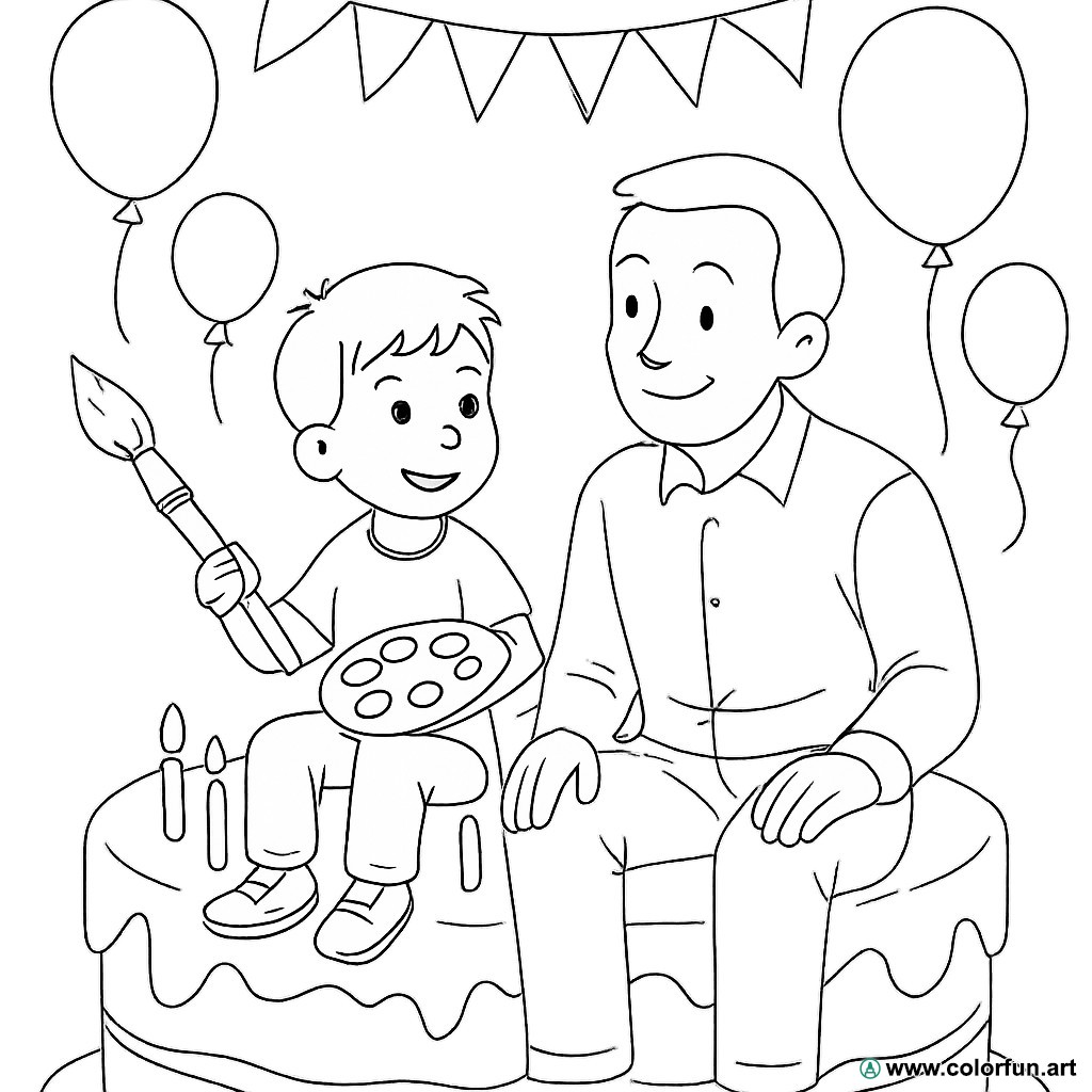 coloriage joyeux anniversaire papa