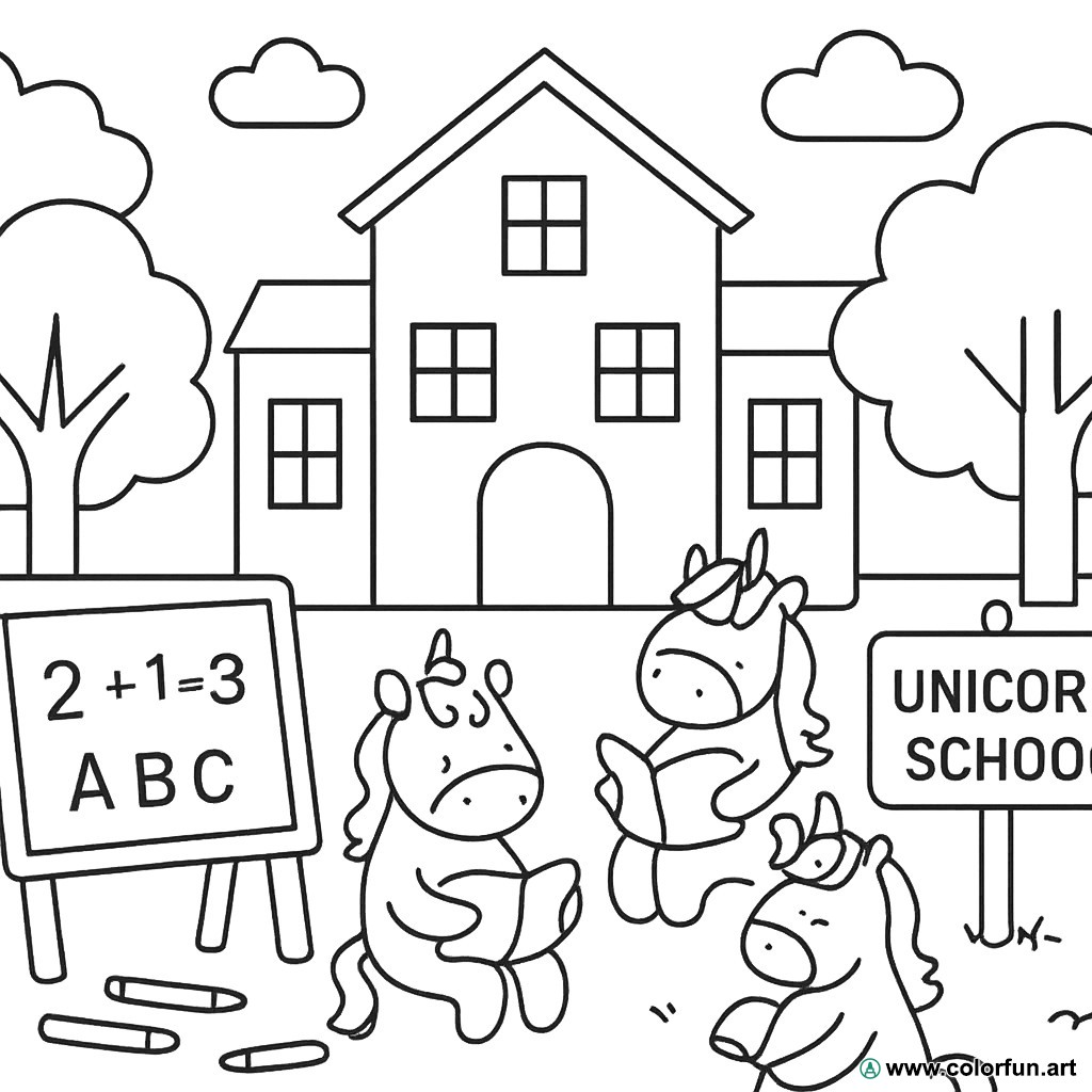 coloriage l ecole des licornes