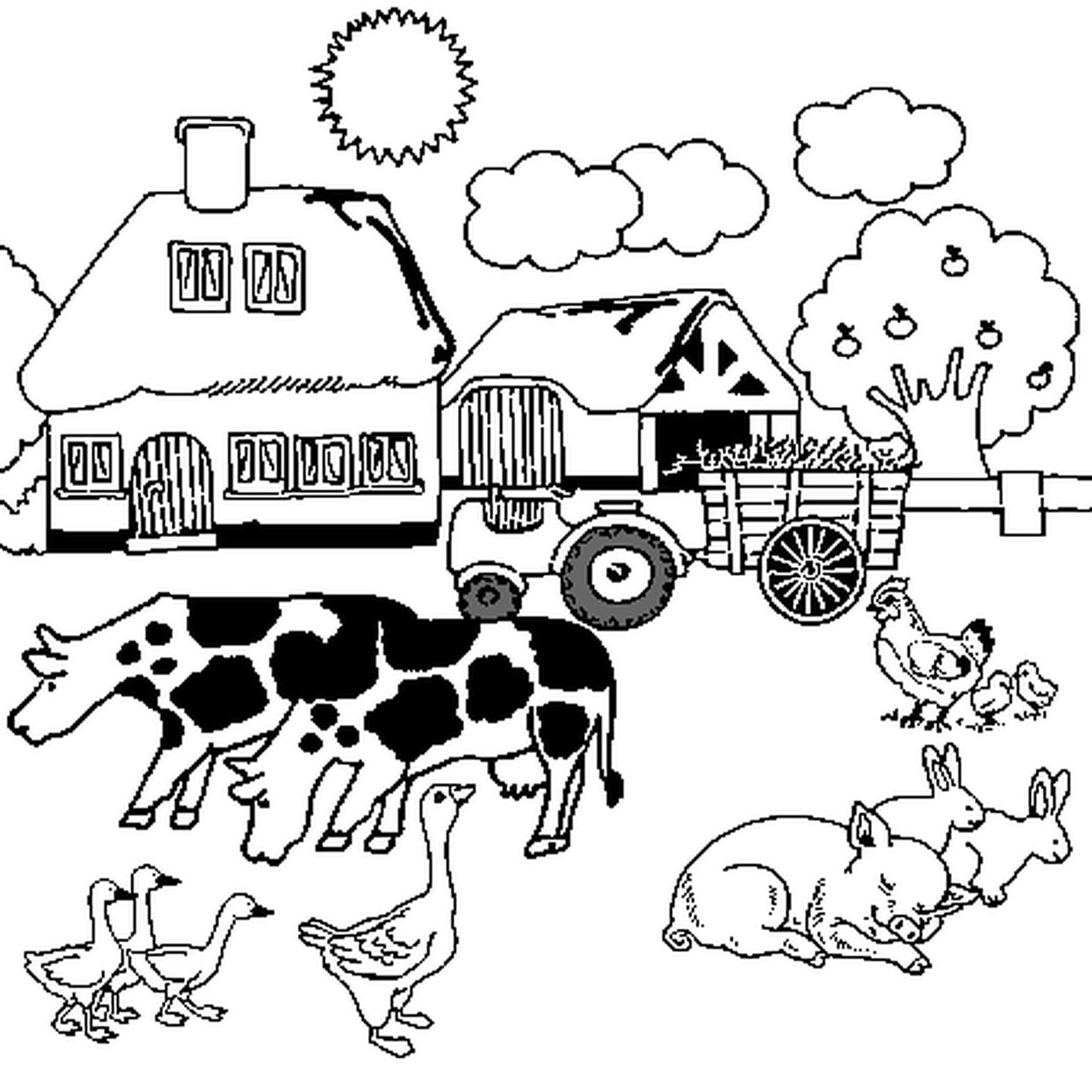 coloriage la ferme