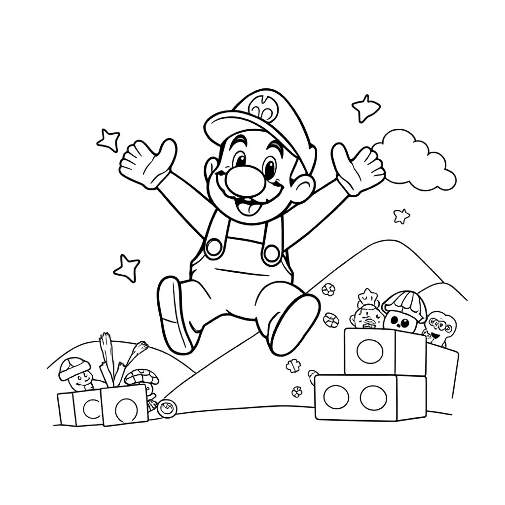 Coloriage Mario à Imprimer : Créativité et Fun pour Tous