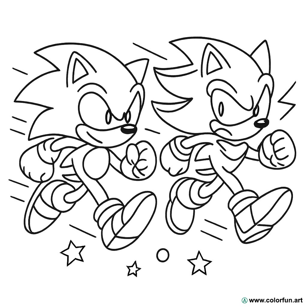 Coloriage Sonic et Shadow : Créativité et Fun pour Tous