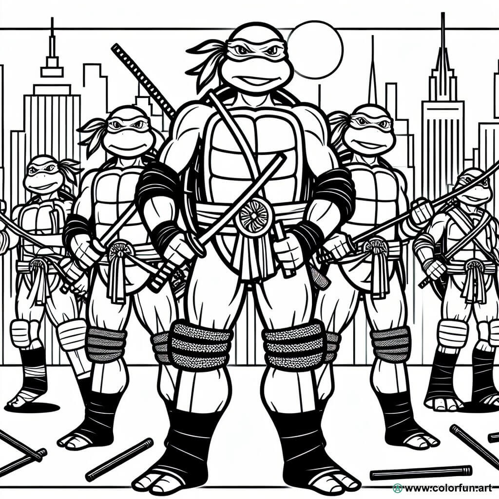 Coloriage Tortue Ninja : Créativité et Aventure