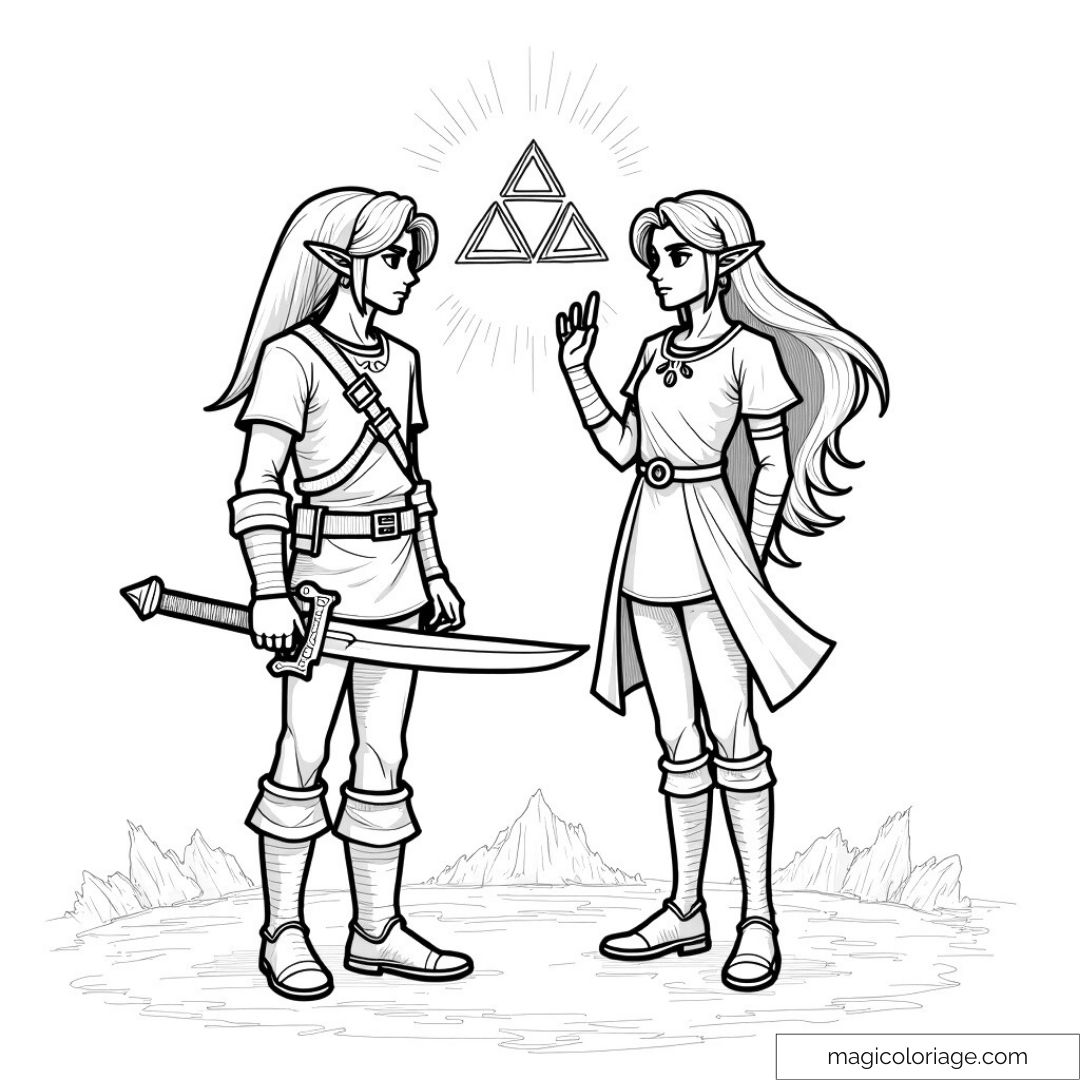 Coloriage Zelda : Plongez dans l'Univers Magique de Hyrule