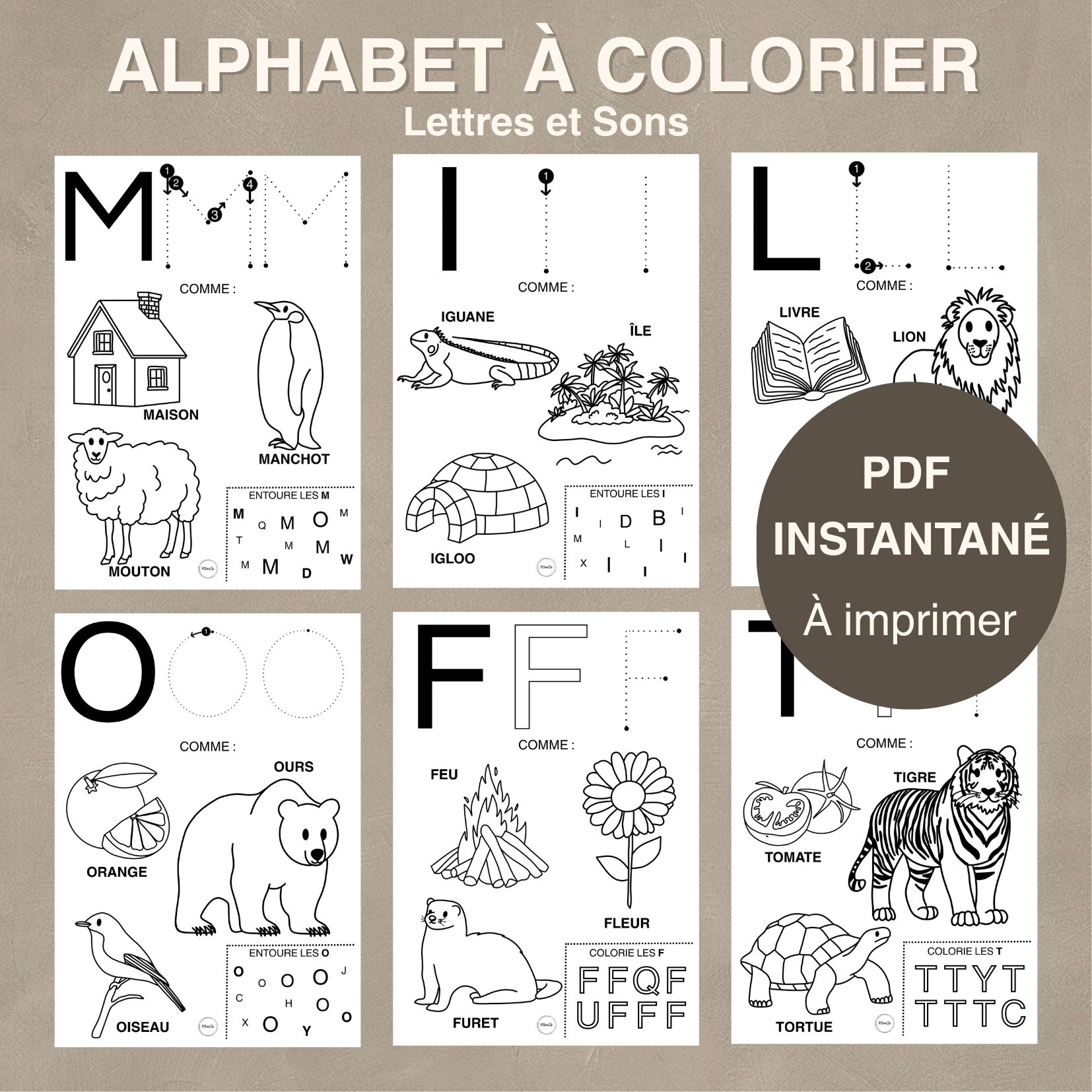 Coloriages Alphabet : Apprendre en S'amusant