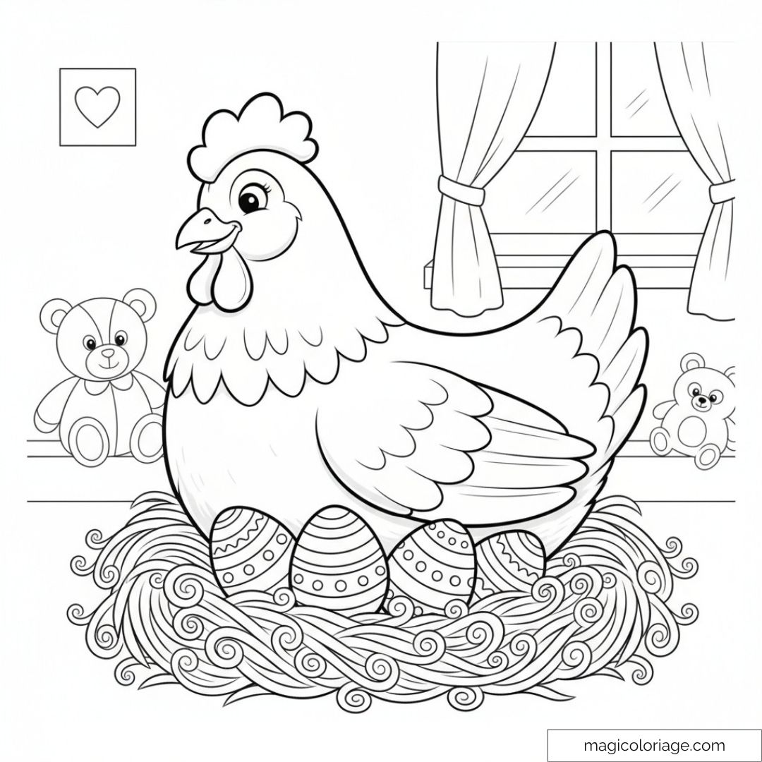 Coloriages de Poules : Créativité et Détente pour Tous