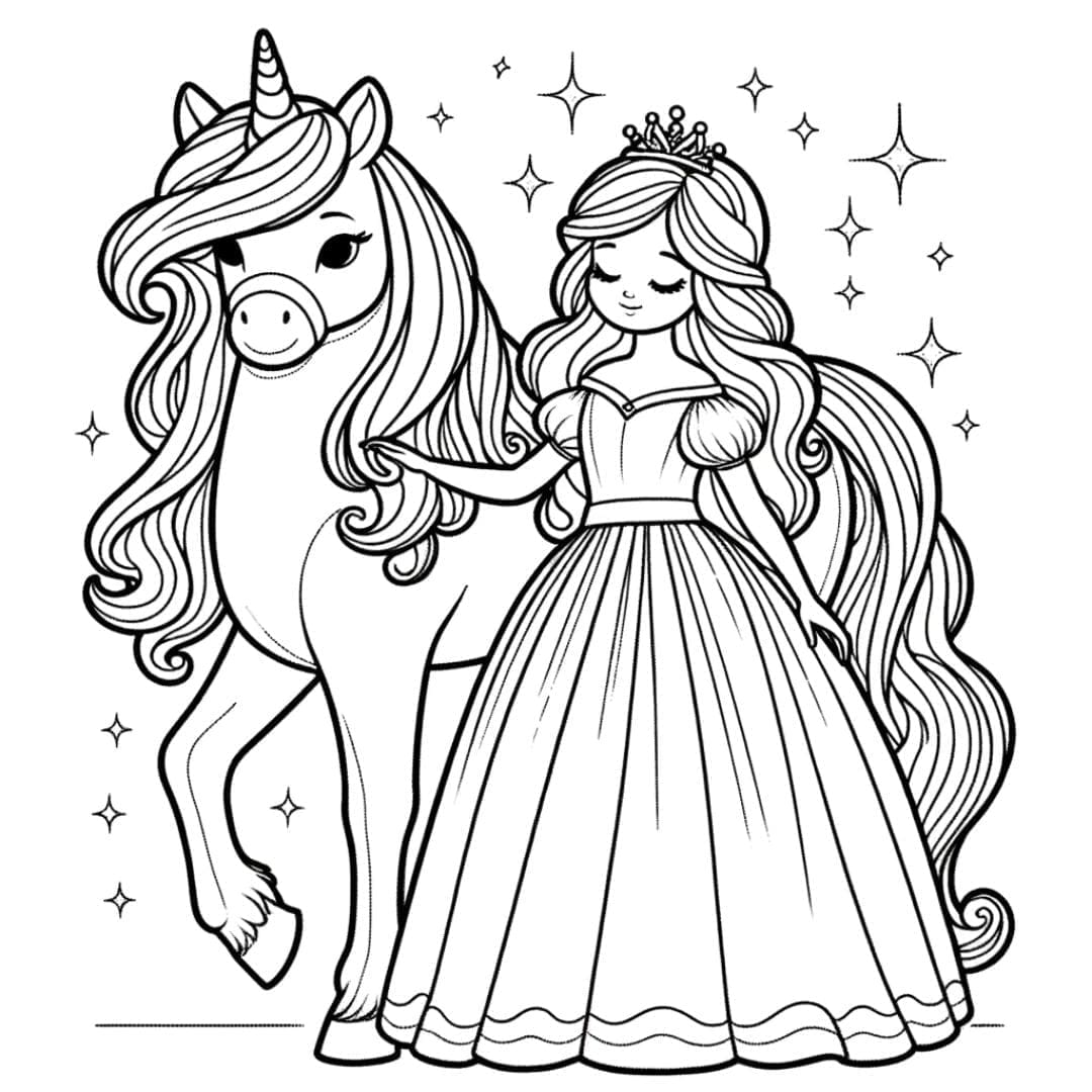 Coloriages de princesses à imprimer : Créativité et magie