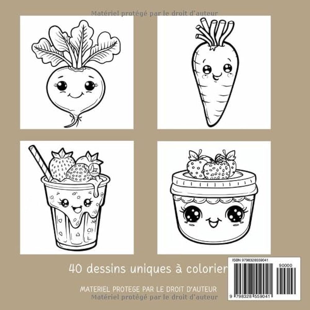 Coloriages Kawaii Nourriture : Créativité et Détente