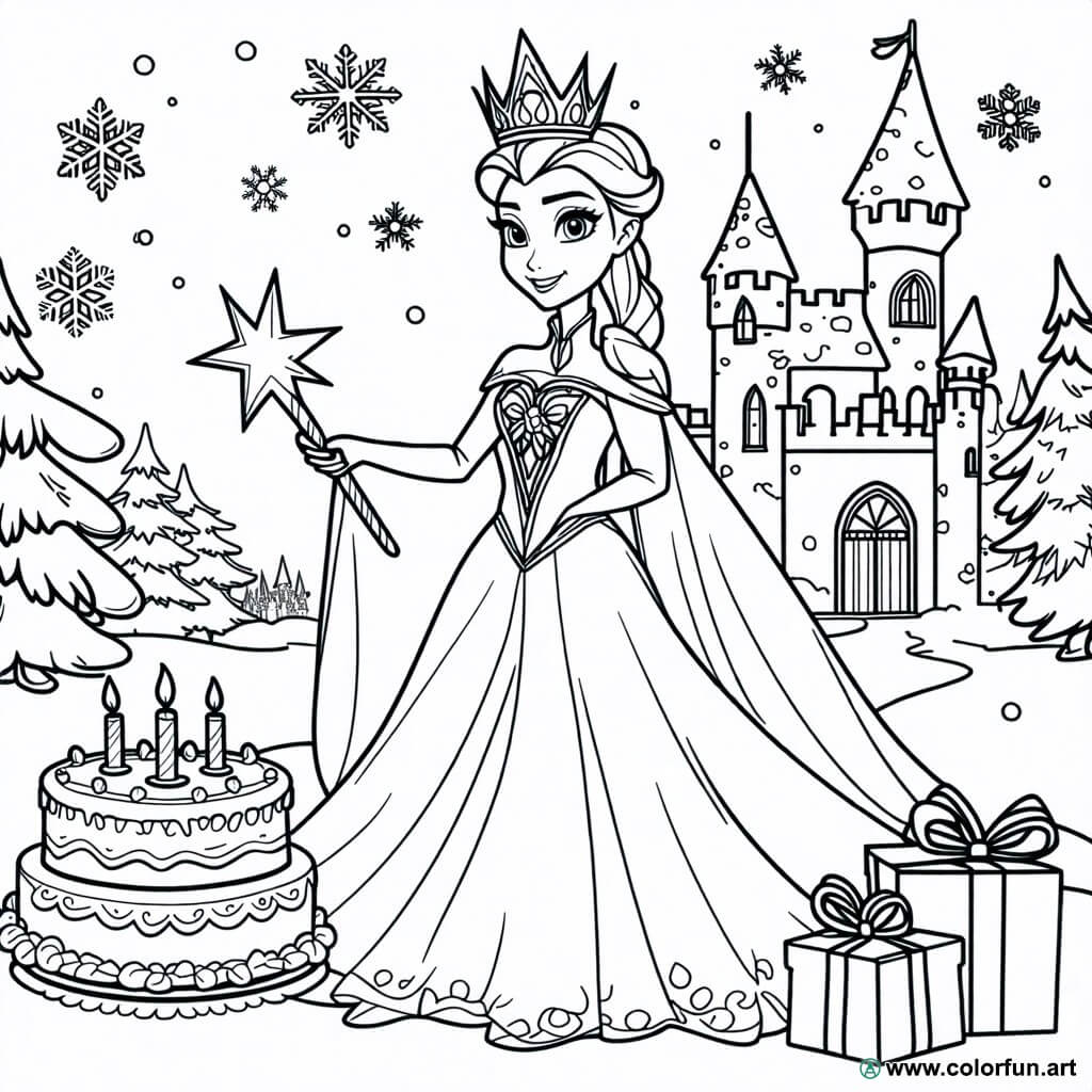 Coloriages Reine des Neiges à Imprimer en PDF : Créativ...