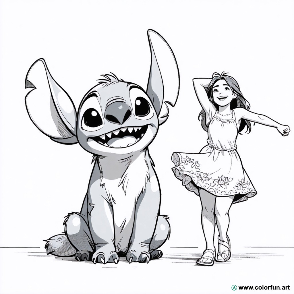Colorier avec Lilo et Stitch : Créativité et Détente