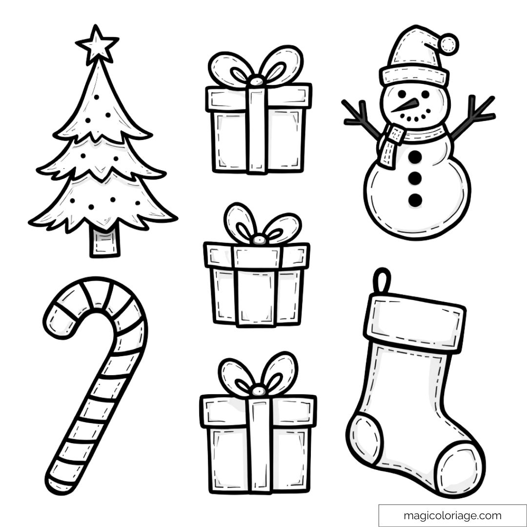 Colorier la Magie de Noël : Des Dessins Faciles pour Tous