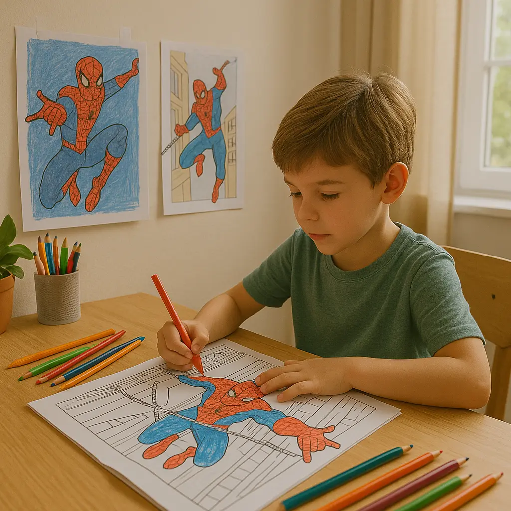 Colorier Spiderman en Moto : Un Univers Créatif à Explorer