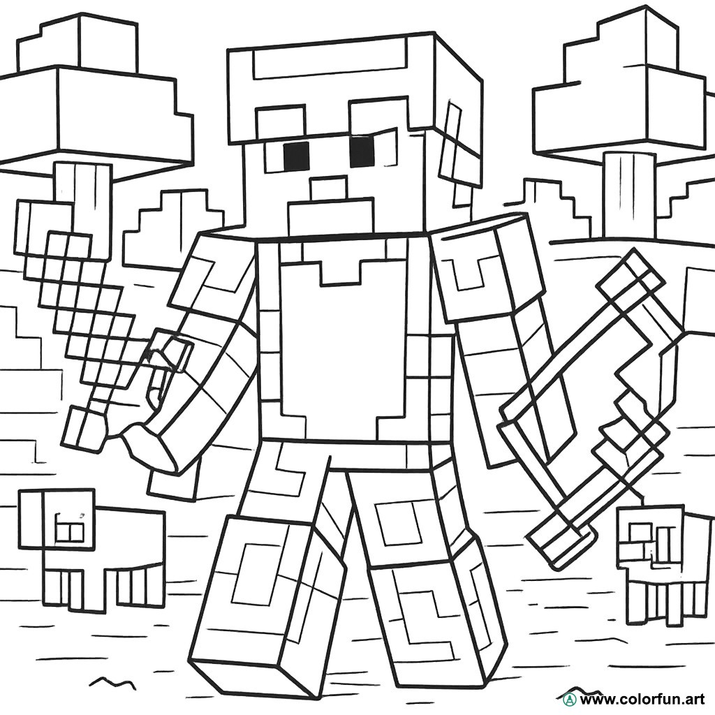 Minecraft Coloriage à Imprimer : Créativité et Divertissement...