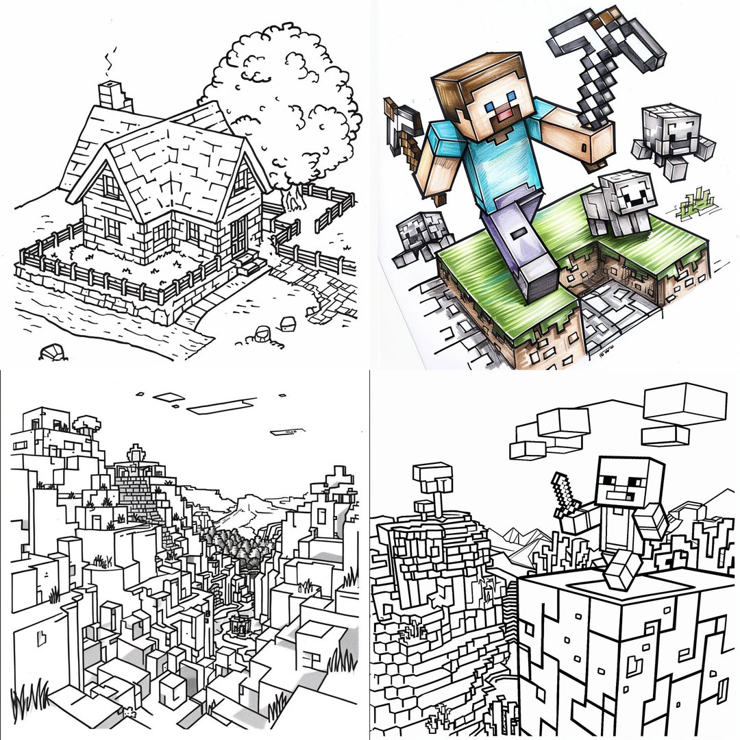 Minecraft Coloriage : Créativité et Détente pour les F...