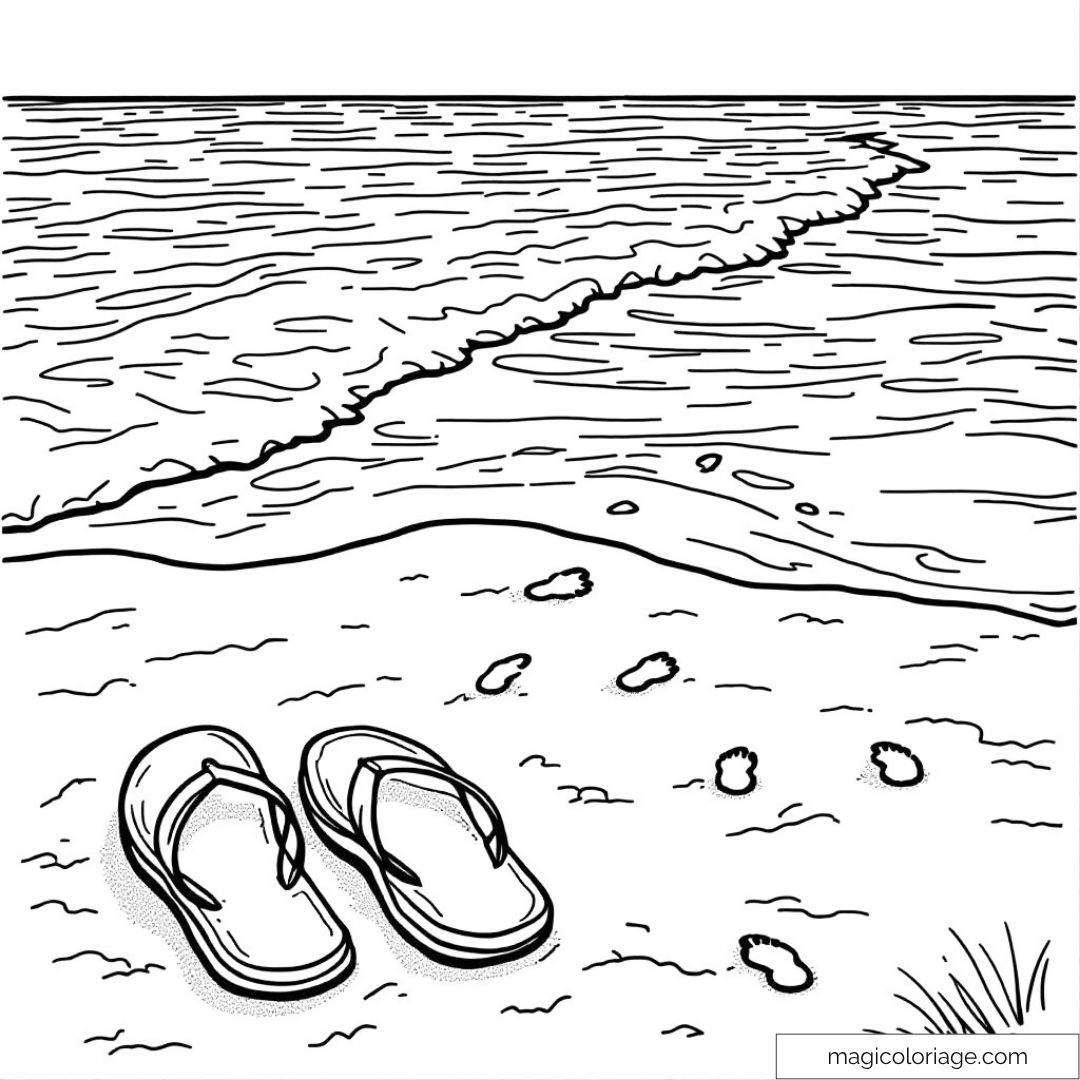 Plage coloriage : Créativité et détente au bord de l'eau
