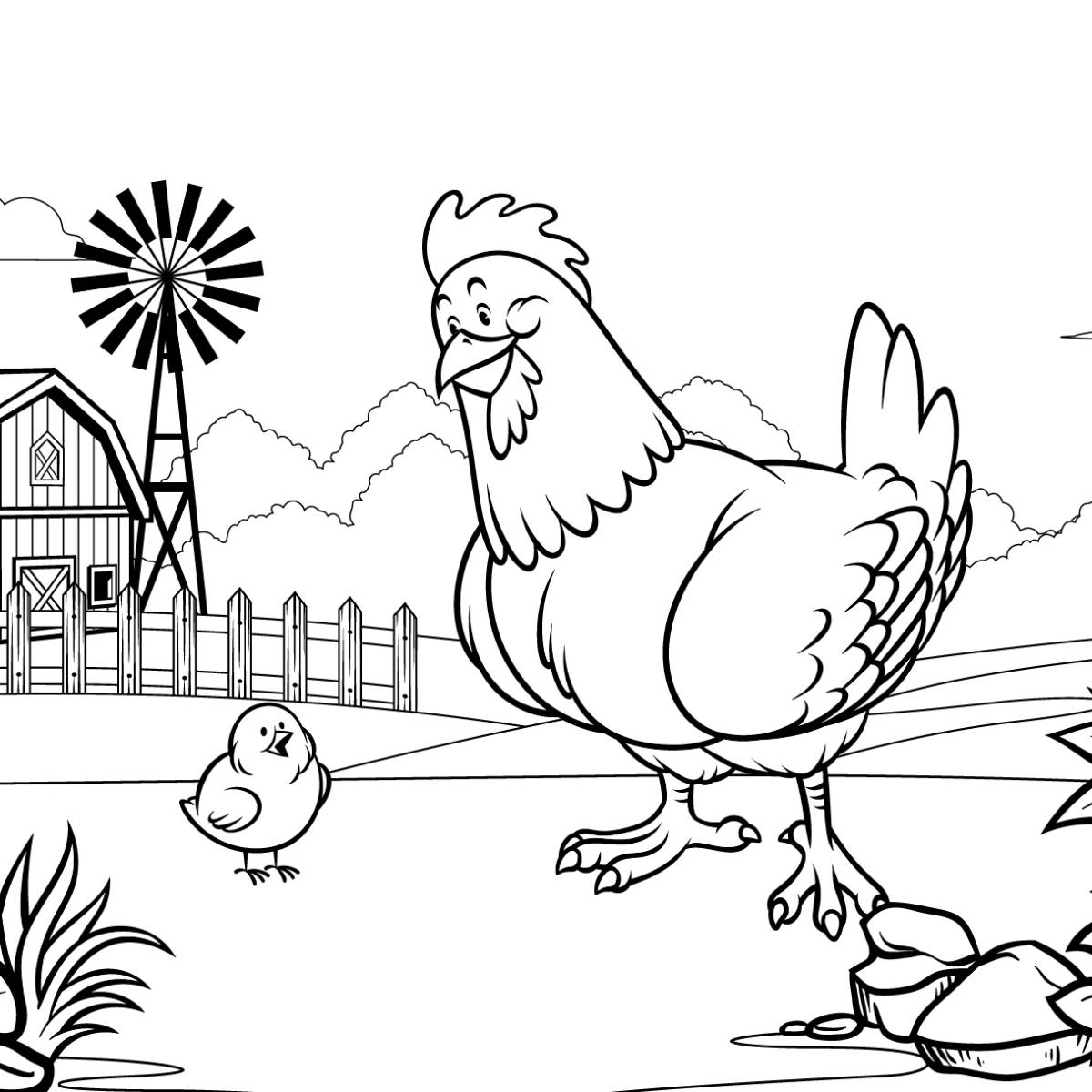 Poule : Coloriage Créatif et Ludique
