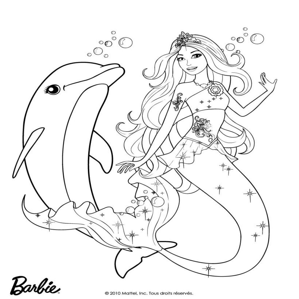 coloriage barbie sirene