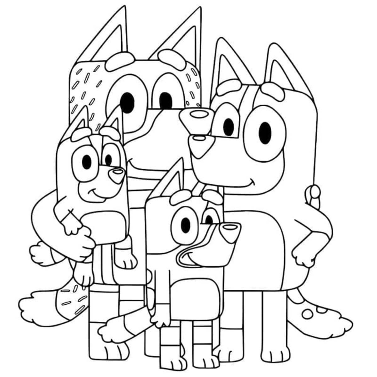 bluey dessin animé coloriage
