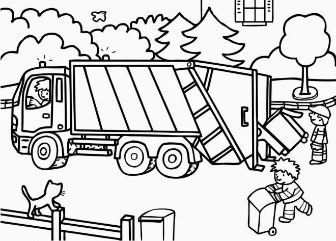 coloriage camion poubelle
