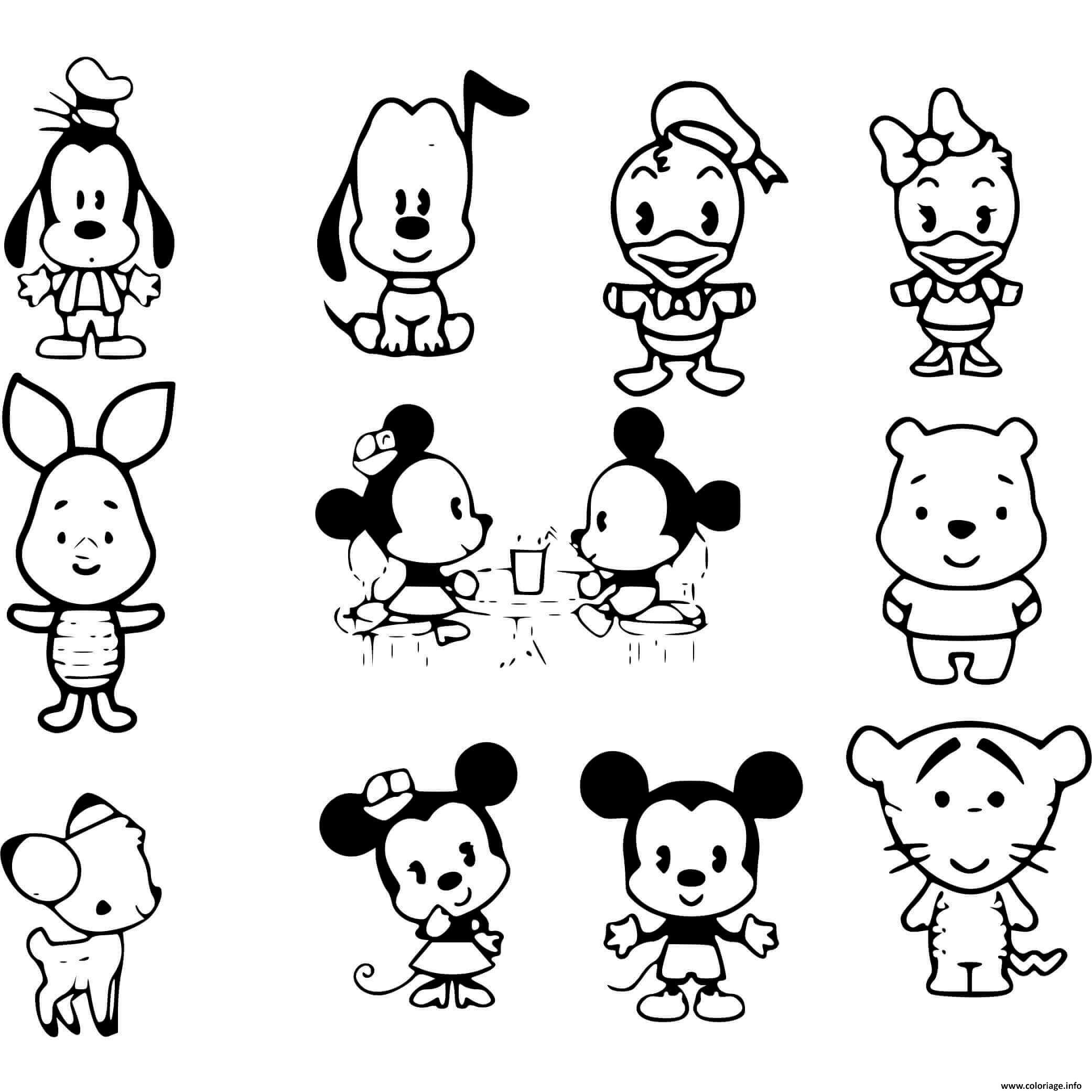 coloriage à imprimer disney kawaii