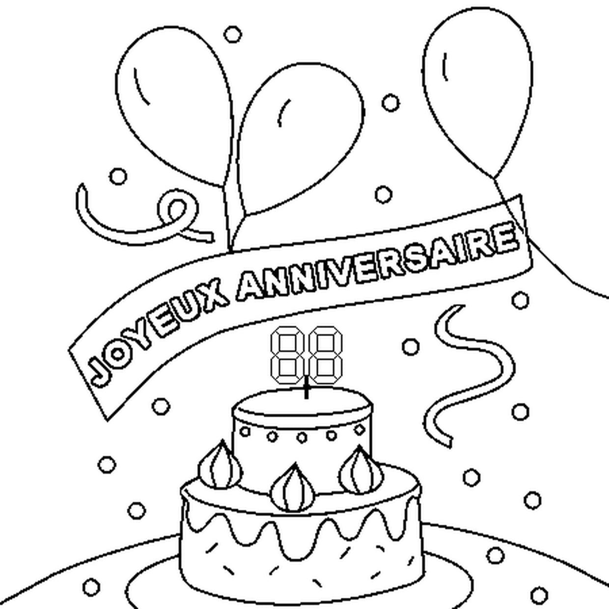 coloriage à imprimer joyeux anniversaire