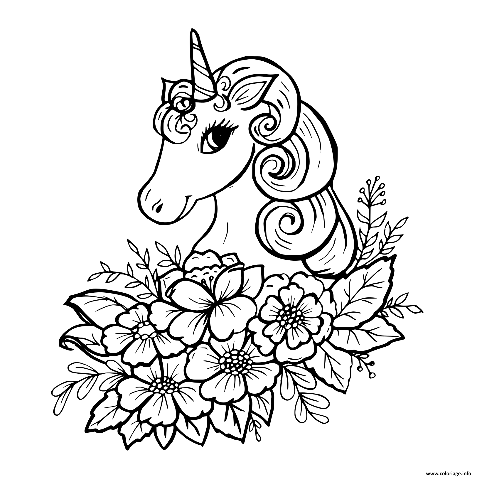coloriage à imprimer licorne gratuit
