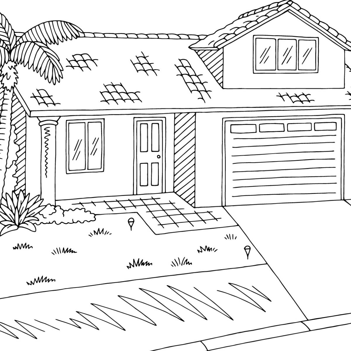 coloriage à imprimer maison