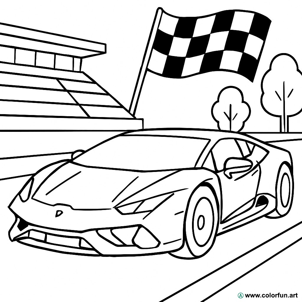 coloriage à imprimer voiture de course