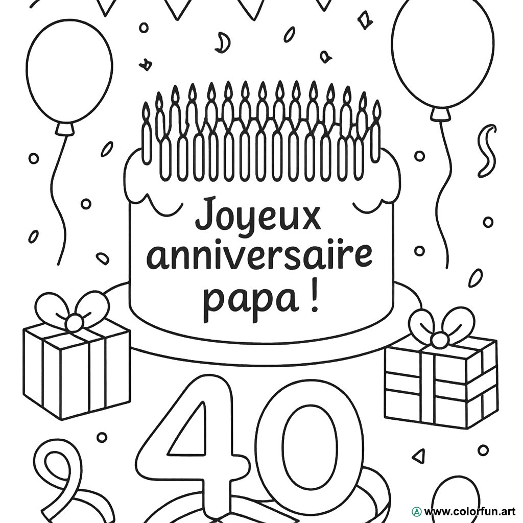 coloriage anniversaire papa