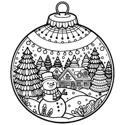 coloriage boule de noel à imprimer