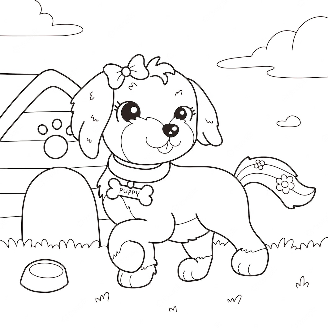 coloriage chien a imprimer pdf