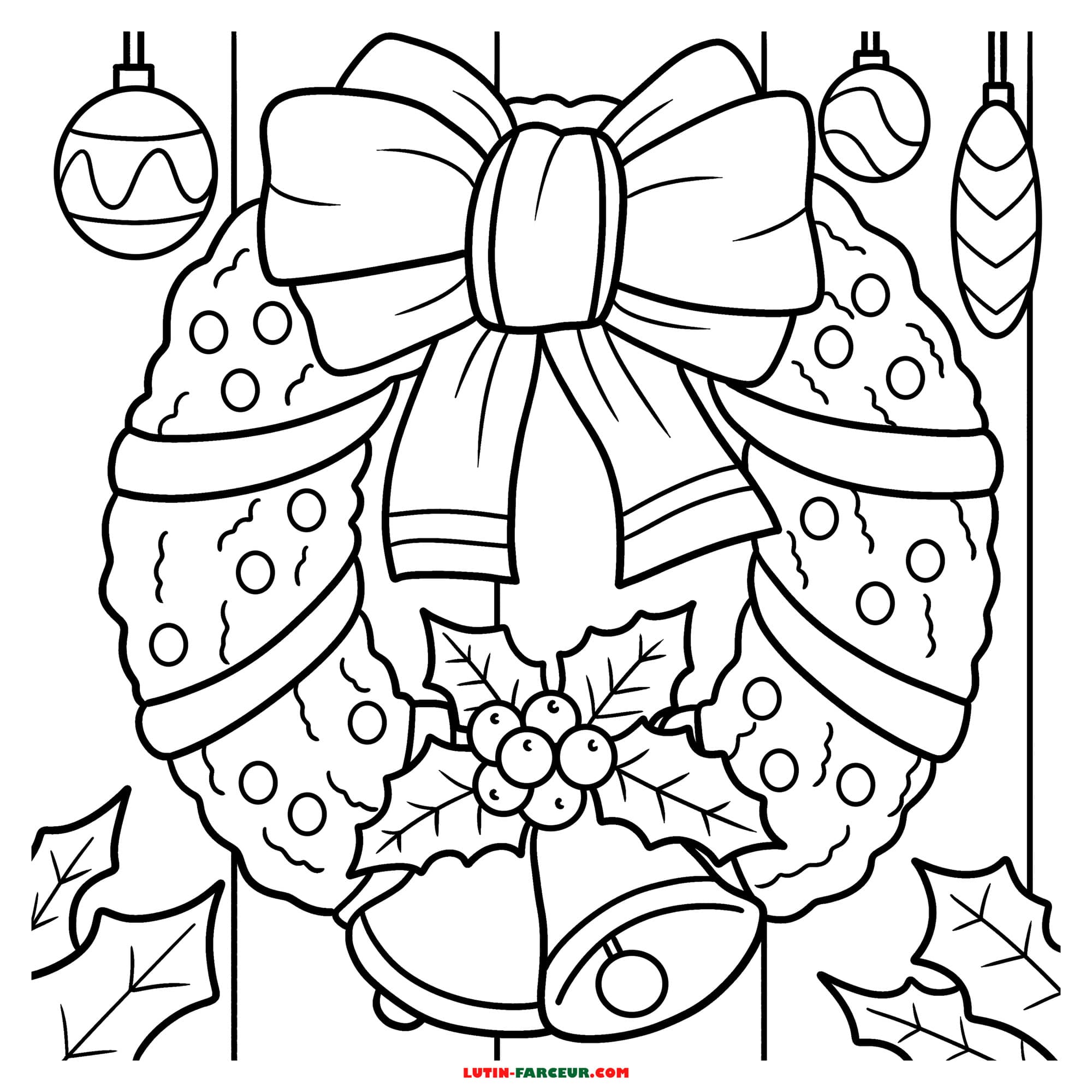 coloriage couronne de noel