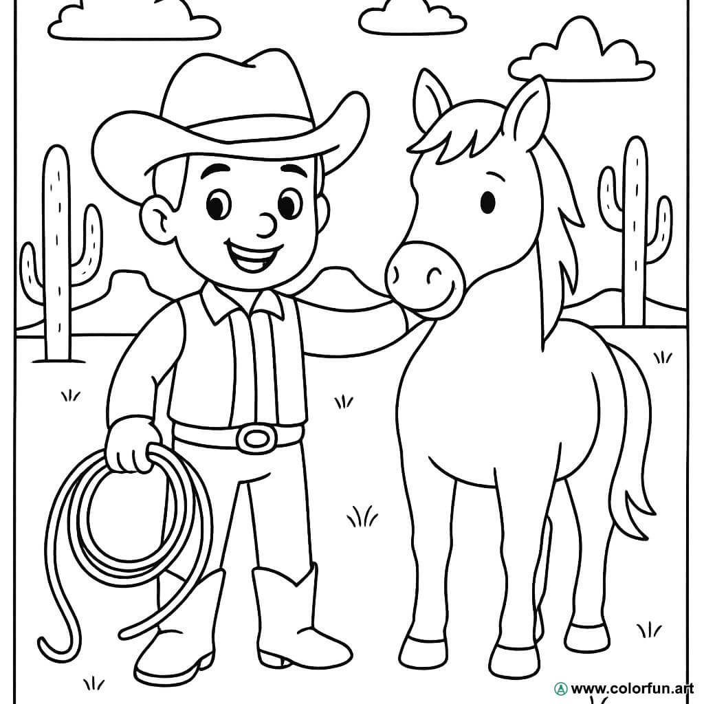 coloriage cowboy